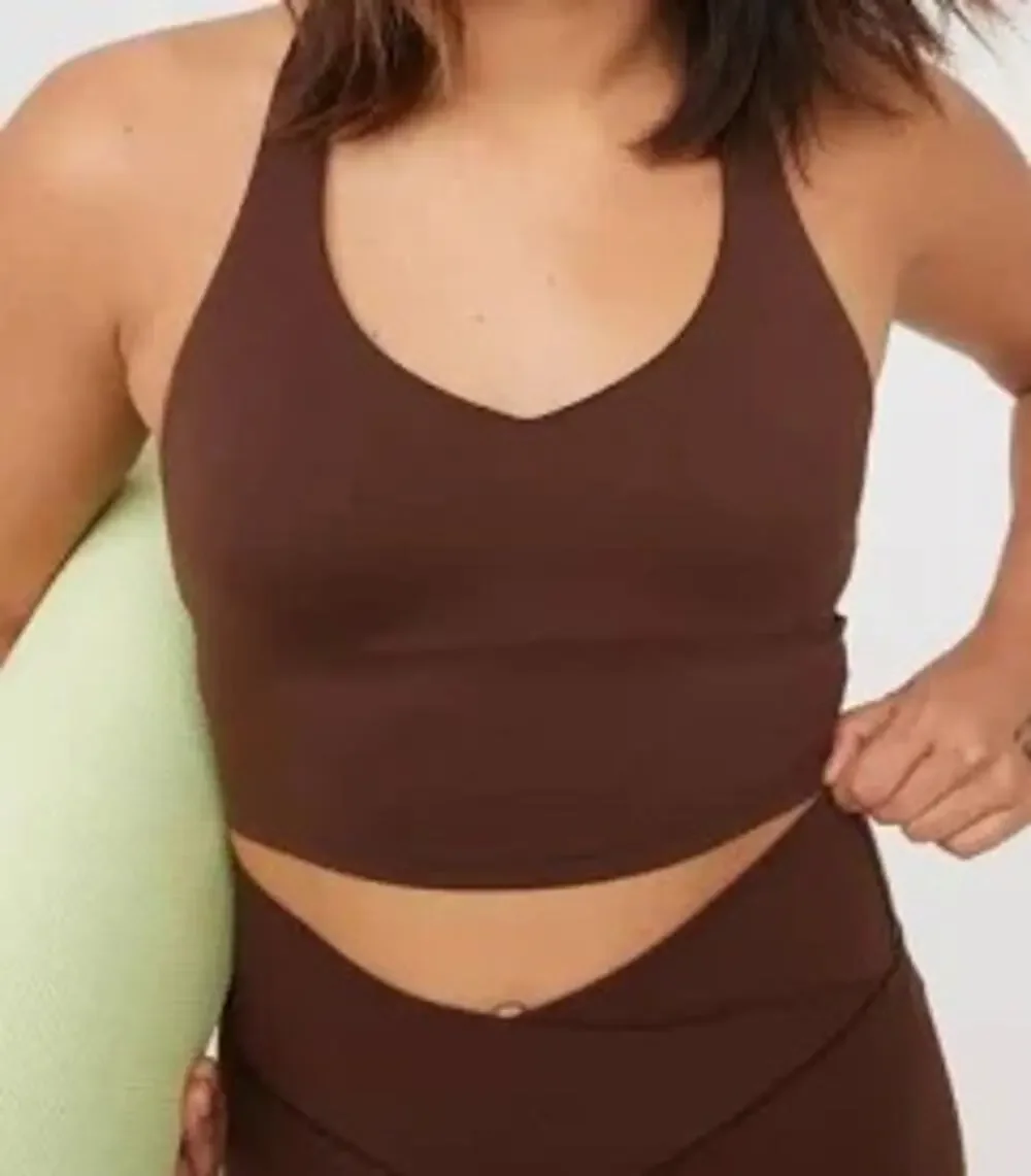 Aerie Offline Real Me Recharge Minimal Support Bra Longline Brown Women Medium